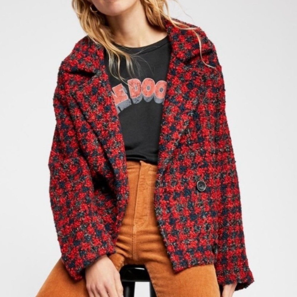 Free People Boucle Wool Blend Baby Coat